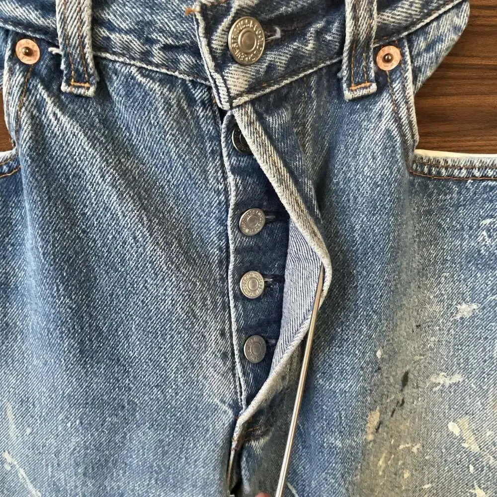 Levi’s 501 USA Made Paint Splatter Jeans Grunge Distressed Workwear W30